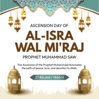 白色 Isra Wal Miraj Celebration Pos Instagram Template