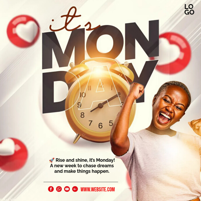 It's Monday Сообщение Instagram template
