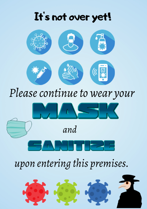 It's not over covid reminder A4 template