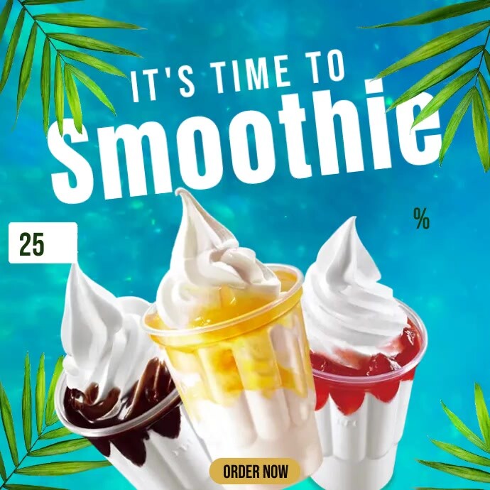 It's Time Smoothie Menu Instagram Post template