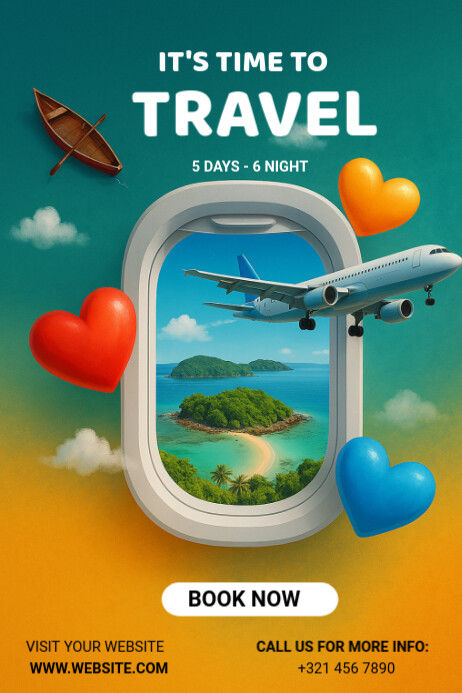 it's time to travel Plakkaat template