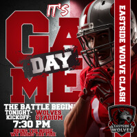 สีแดง Football Game Day Post Instagram Template