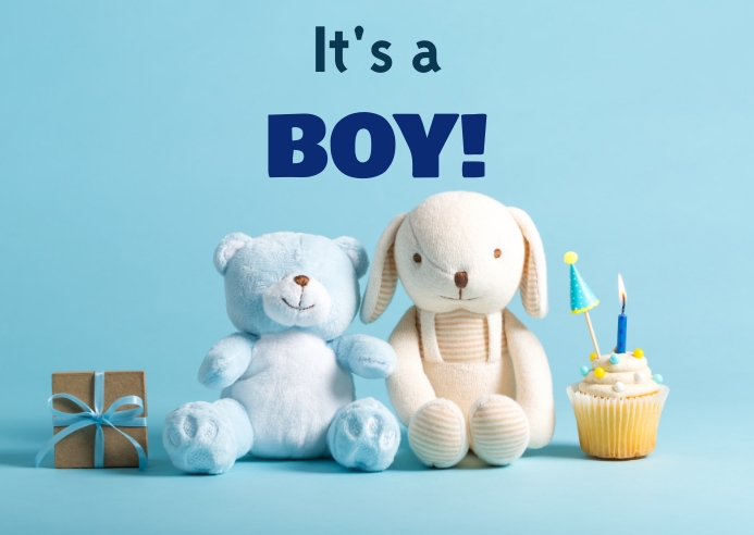 It S A Boy Card Template PosterMyWall