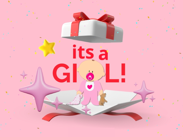 It's a Girl! 庭院招牌 template