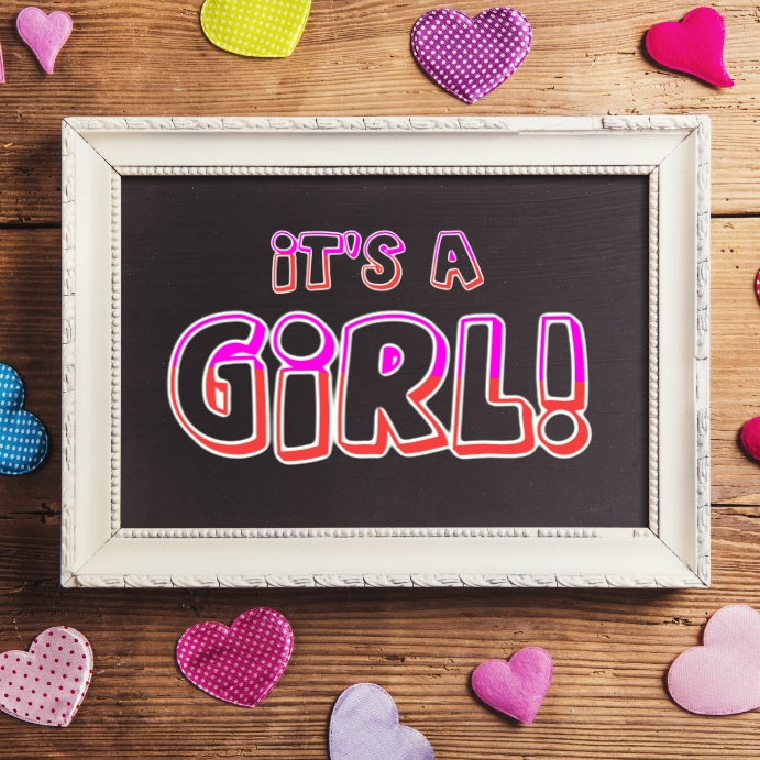 It's a girl - baby girl shower Instagram Post template