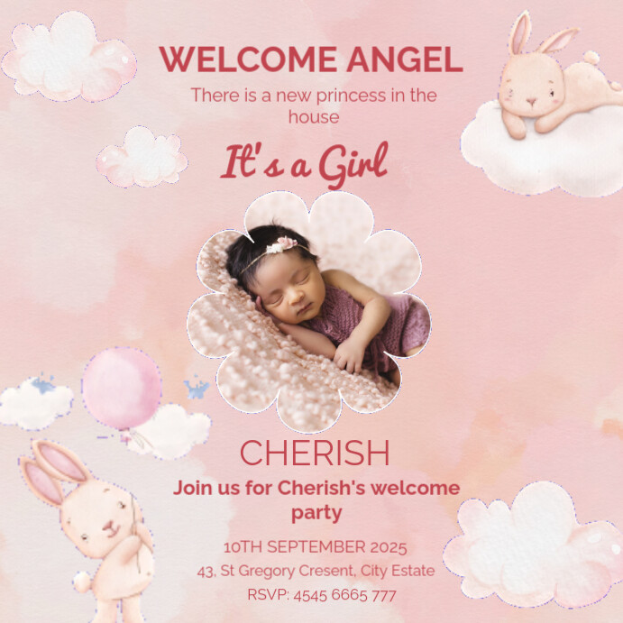 It's a Girl/Boy Instagram Post template