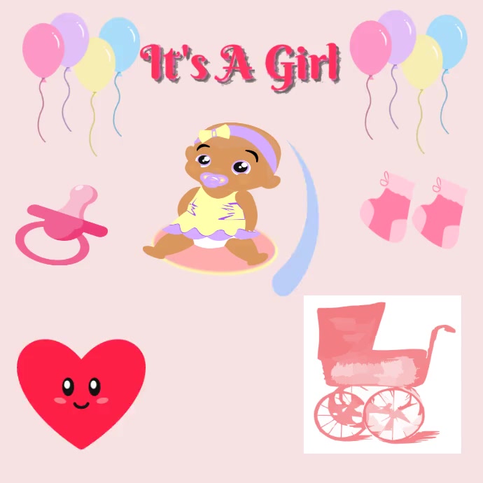 It's a Girl Template | PosterMyWall
