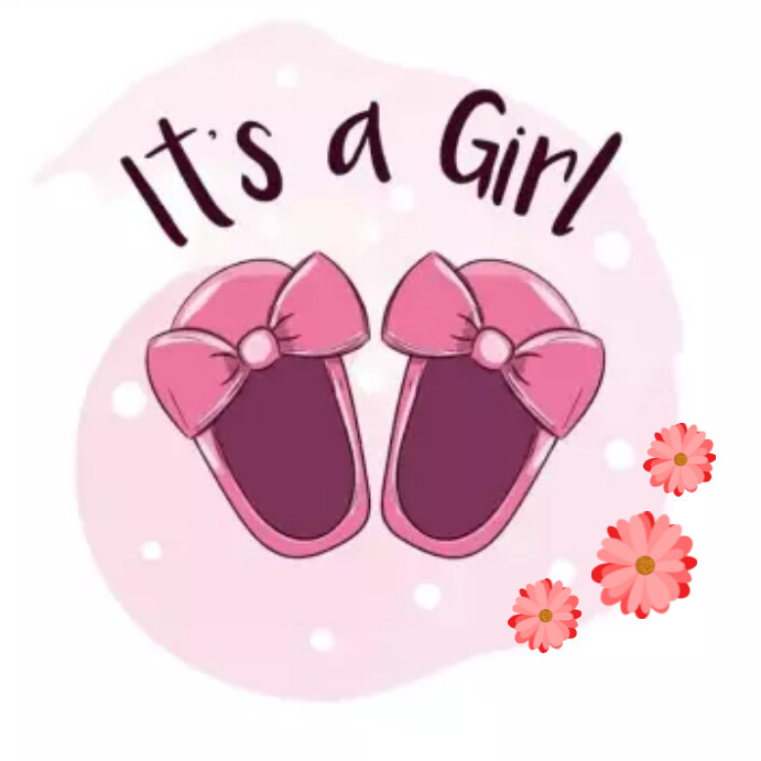It's a girl Instagram post template
