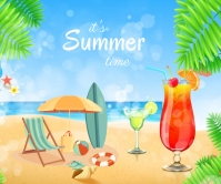 it's summer time Large Rectangle template