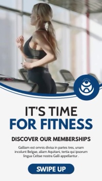 it's time for fitness advertising blue and gr Historia de Instagram template