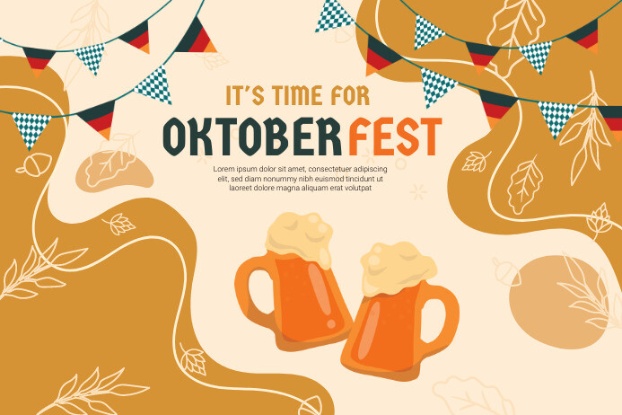 Oct Poster It's Time For October Fest Greeting Poster Ba Template | PosterMyWall