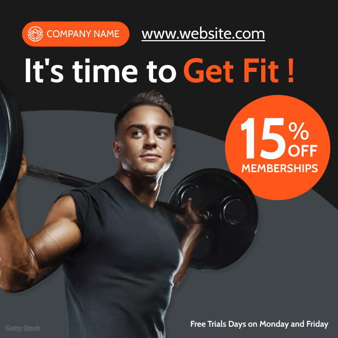 Copy of it's time to get fit fitness gym advertisemen | PosterMyWall
