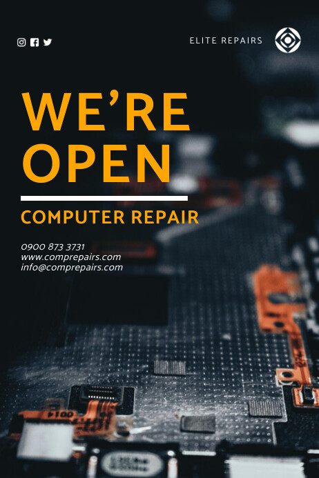 IT services flyer Poster template