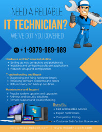 IT Tech Technician Ads Flyer (US Letter) template