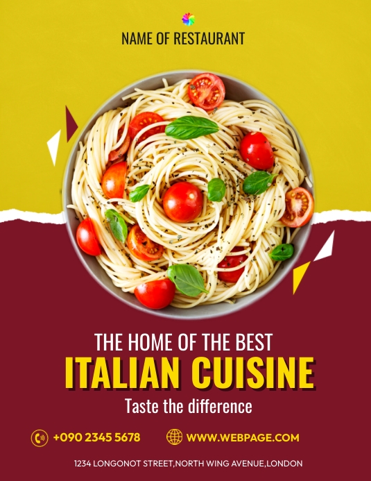 ITALIAN CUISINE FLYER Template | PosterMyWall