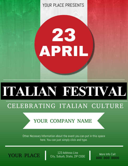 Italian Festival Flyer Template PosterMyWall