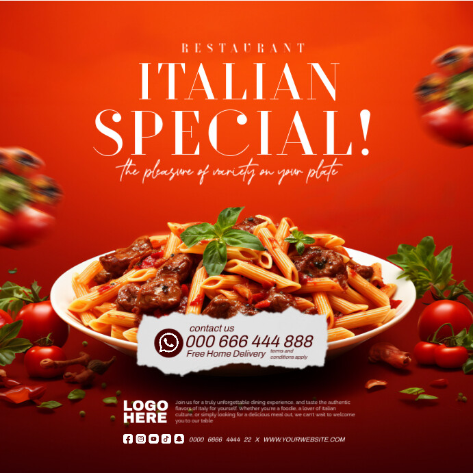 Copy of Italian food ad | PosterMyWall