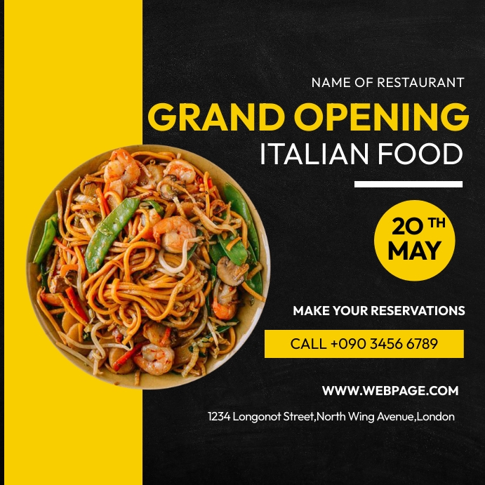 ITALIAN FOOD RESTAURANT GRAND OPENING Template | PosterMyWall