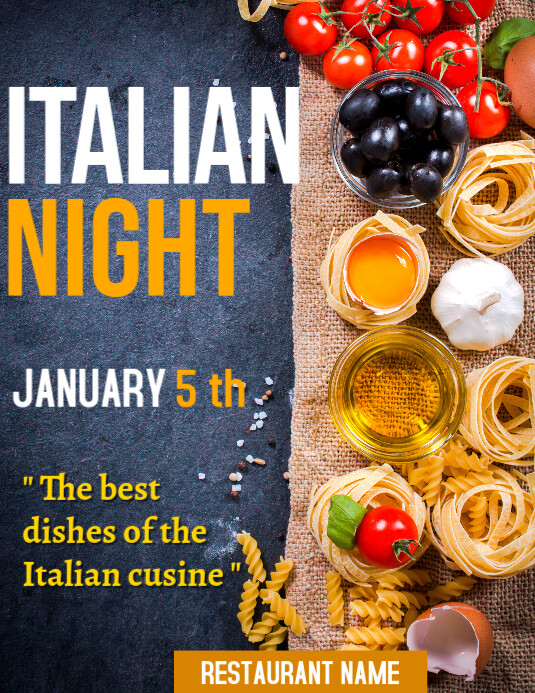 Italian Night Flyer Template | PosterMyWall