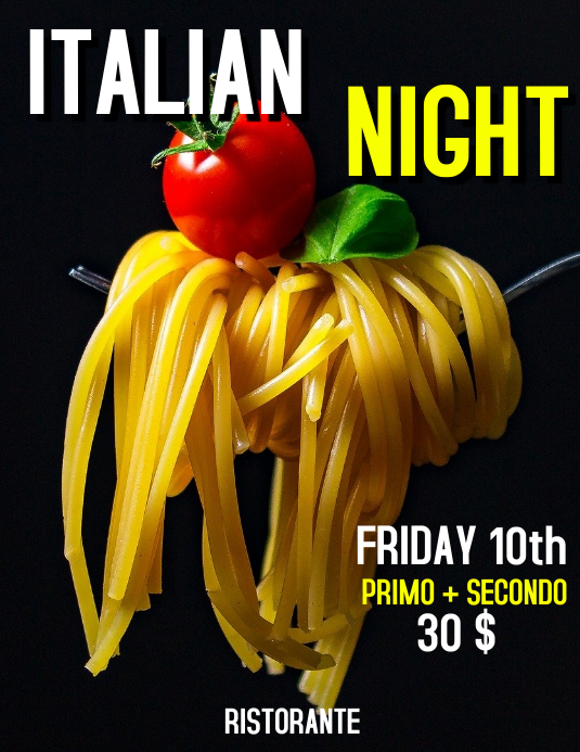 Italian Night restaurant flyer Template | PosterMyWall