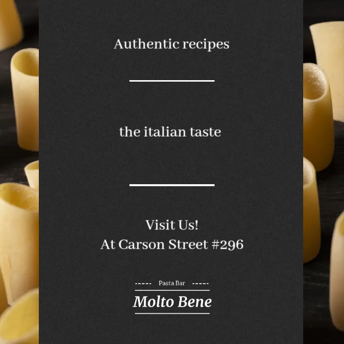 Italian Pasta Ads Template | PosterMyWall