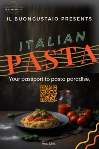 Черный Italian Pasta Promotion Poster Template