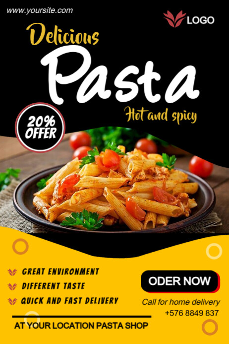 Italian pasta Cartaz template