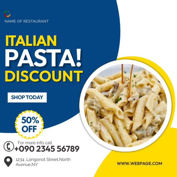 Copy of ITALIAN PASTA DISCOUNT FLYER | PosterMyWall