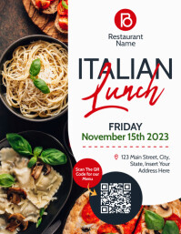 italian lunch event advertisement flyer 2023 Template | PosterMyWall