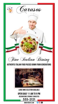 Italian Restaurant Instagram Story Ad Digital Display (9:16) template