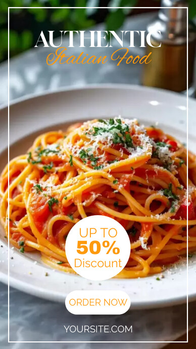 Italian Restaurant Spaghetti Pasta Ad (1) Instagram Story template