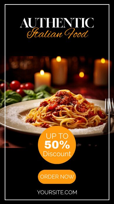 Italian Restaurant Spaghetti Pasta Ad Template | PosterMyWall