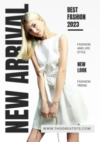 Ivory Black Fashion Lifestyle A4 template