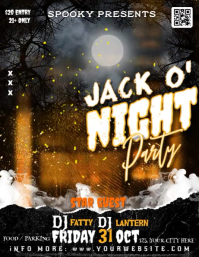 Jack o' Lantern Theme - halloween special Ulotka (US Letter) template