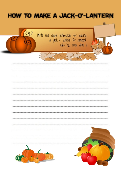Jack-o'-Lantern A4 template