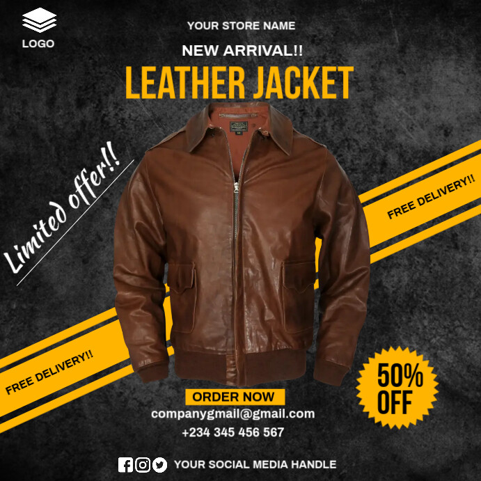 Example Jacket Advertisement jacket sale Template | PosterMyWall