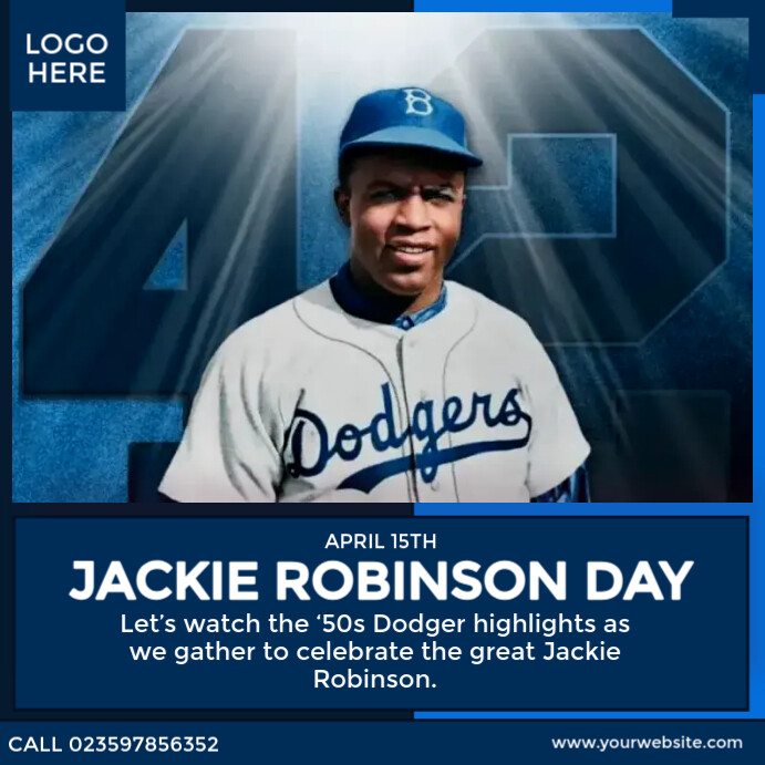 jackie robinson day Template | PosterMyWall