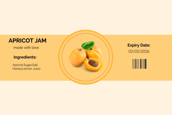 Jam label design, label design, fruit label Etykieta template