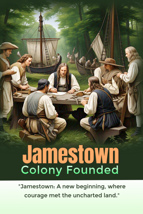 Jamestown colony founded Poster template