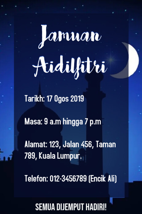 Copy Of Jamuan Hari Raya Aidilfitri Postermywall