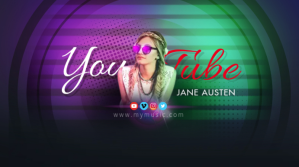 JANE AUSTEN DJ Youtube Art Coverfoto til YouTube-kanal template