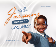 January, new year, 2026, January 1, happy new year Large Rectangle template