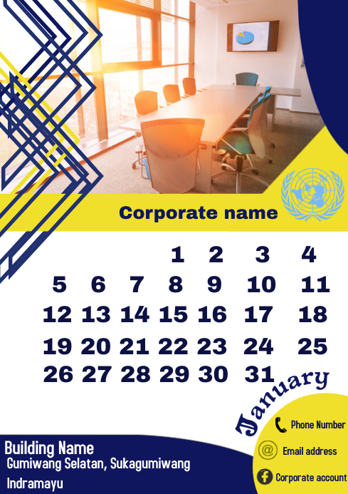 January 2020 Calendar Template A3