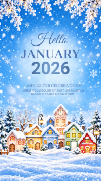 Niebieski New Year Celebration Instagram na Kuwento Template
