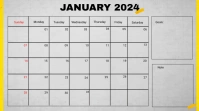 JANUARY 2024 CALENDAR งานแสดงผลงานแบบดิจิทัล (16:9) template