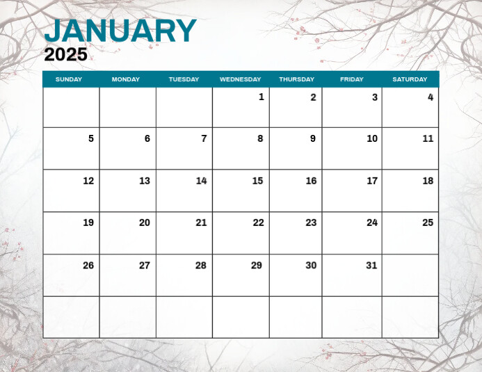 January 2024 Monthly Events Calendar ใบปลิว (US Letter) template