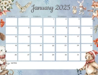 January 2025 calendar, editable January 2025 calendar Folheto (US Letter) template