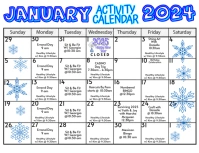 January Activities Calendar Flyer (US Letter) template