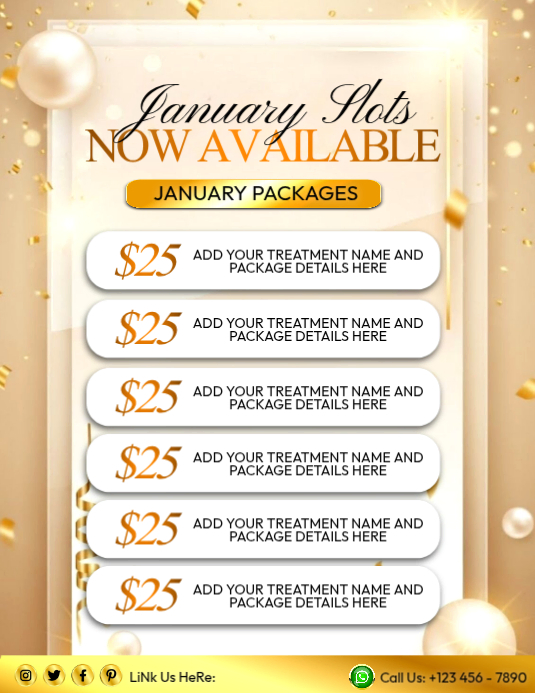 Modèle January Appointment Packages Available Template | PosterMyWall