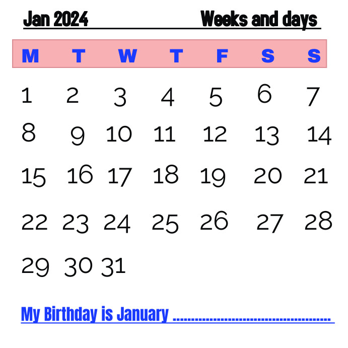 JANUARY CALENDAR Template PosterMyWall January calendar template postermywall
